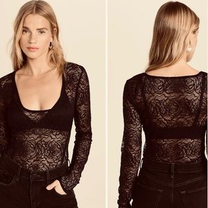 Free People Intimately Bodysuit Black Medium will fit 10-12